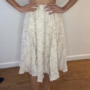 Cream midi skirt